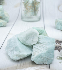 BEZAVO Amazonite rough crystal for tumbling and cabbing projects.