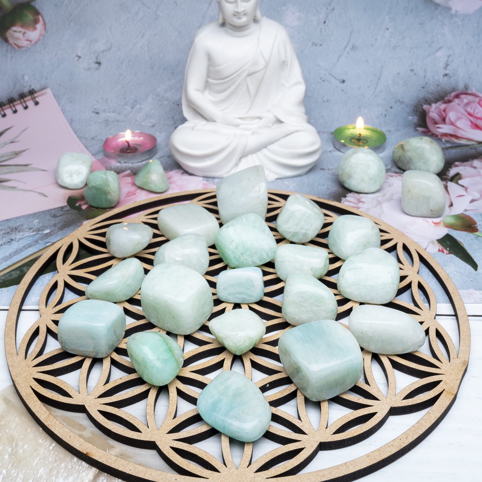 BEZAVO Amazonite stones ideal for fountains, planters, and home decor.