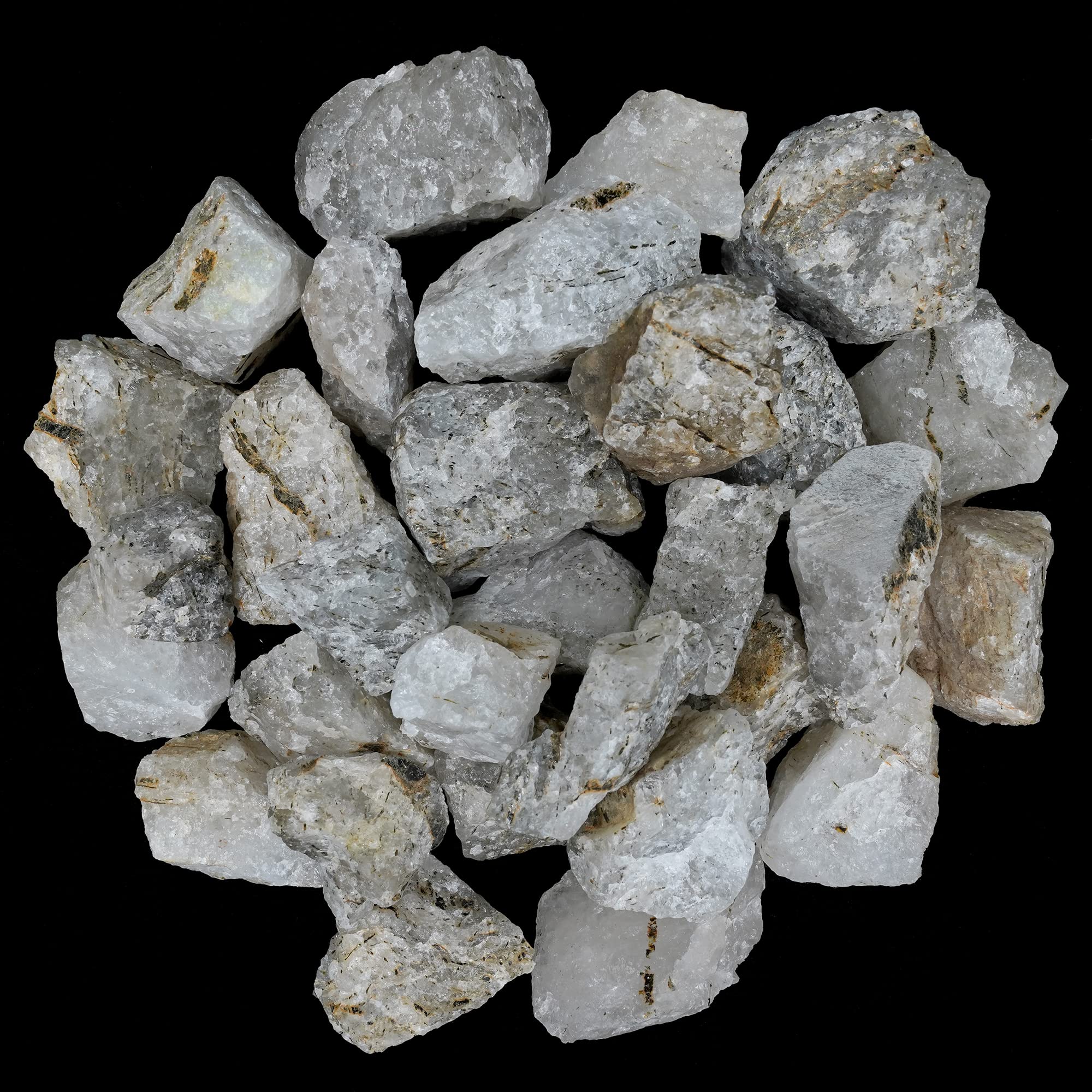 BEZAVO Black Rutile rough stones with guide and pouch included for setup.