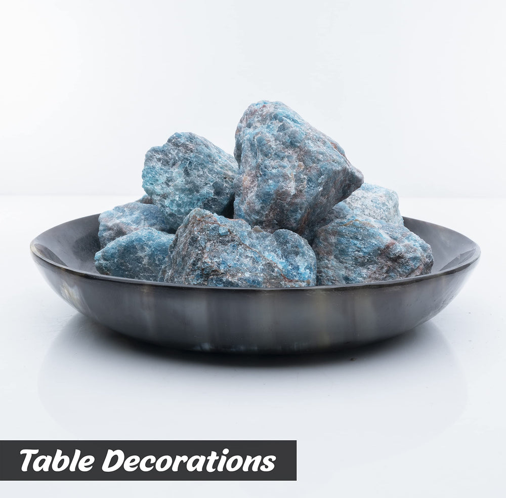 BEZAVO Blue Apatite rough stones for lapidary and polishing projects.