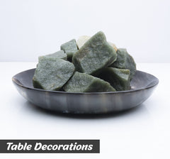 BEZAVO green aventurine rough crystals for tumbling and polishing projects.