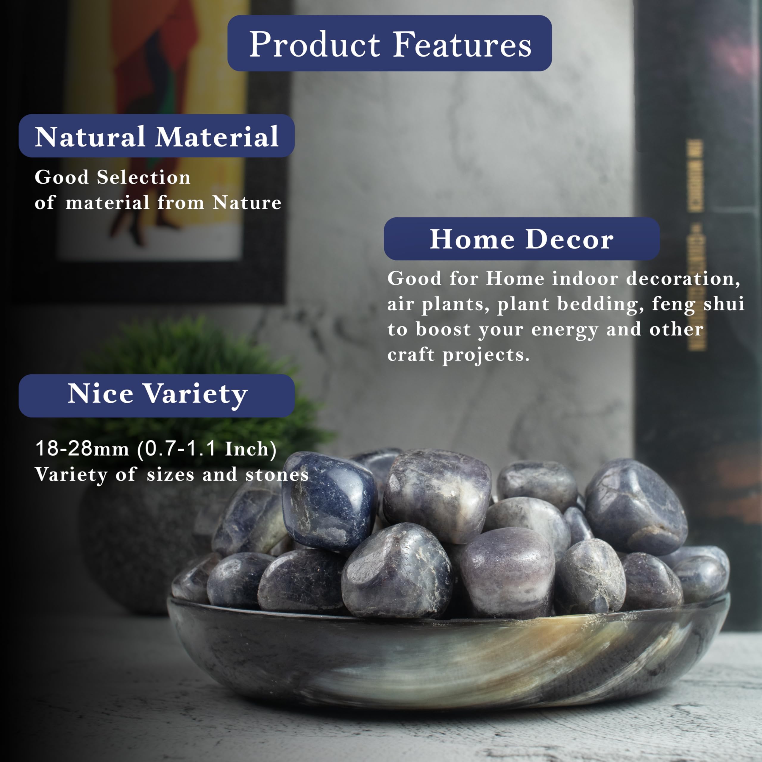 BEZAVO Iolite stones ideal for crystal grids and home decor.