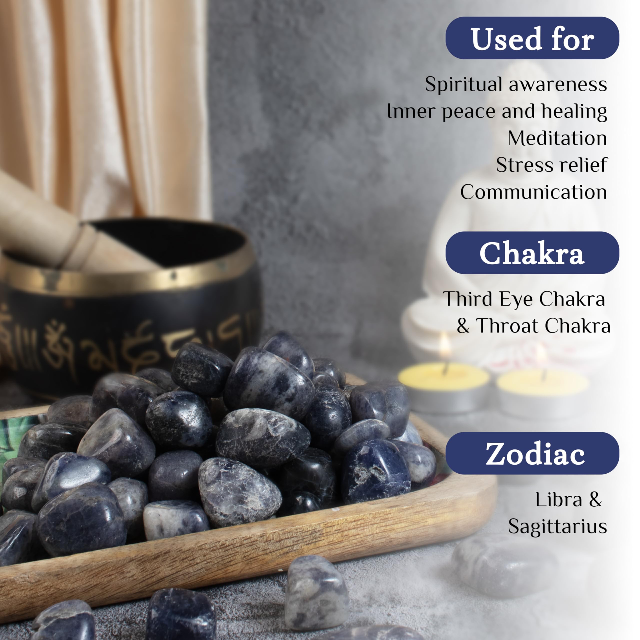 BEZAVO Iolite stones for jewelry making and DIY crafts.