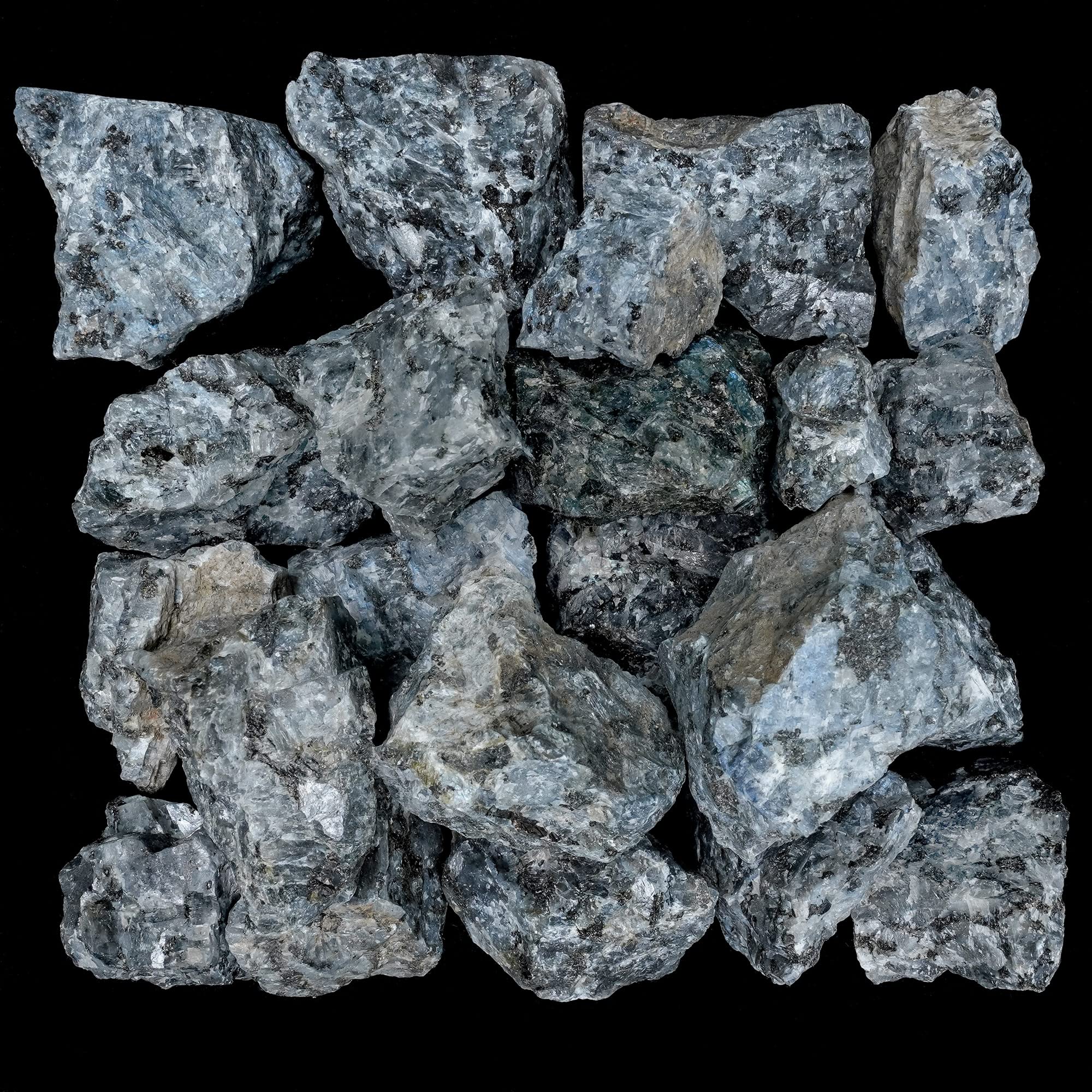 BEZAVO Larvikite rough stones bulk 1lb for tumbling and lapidary projects.