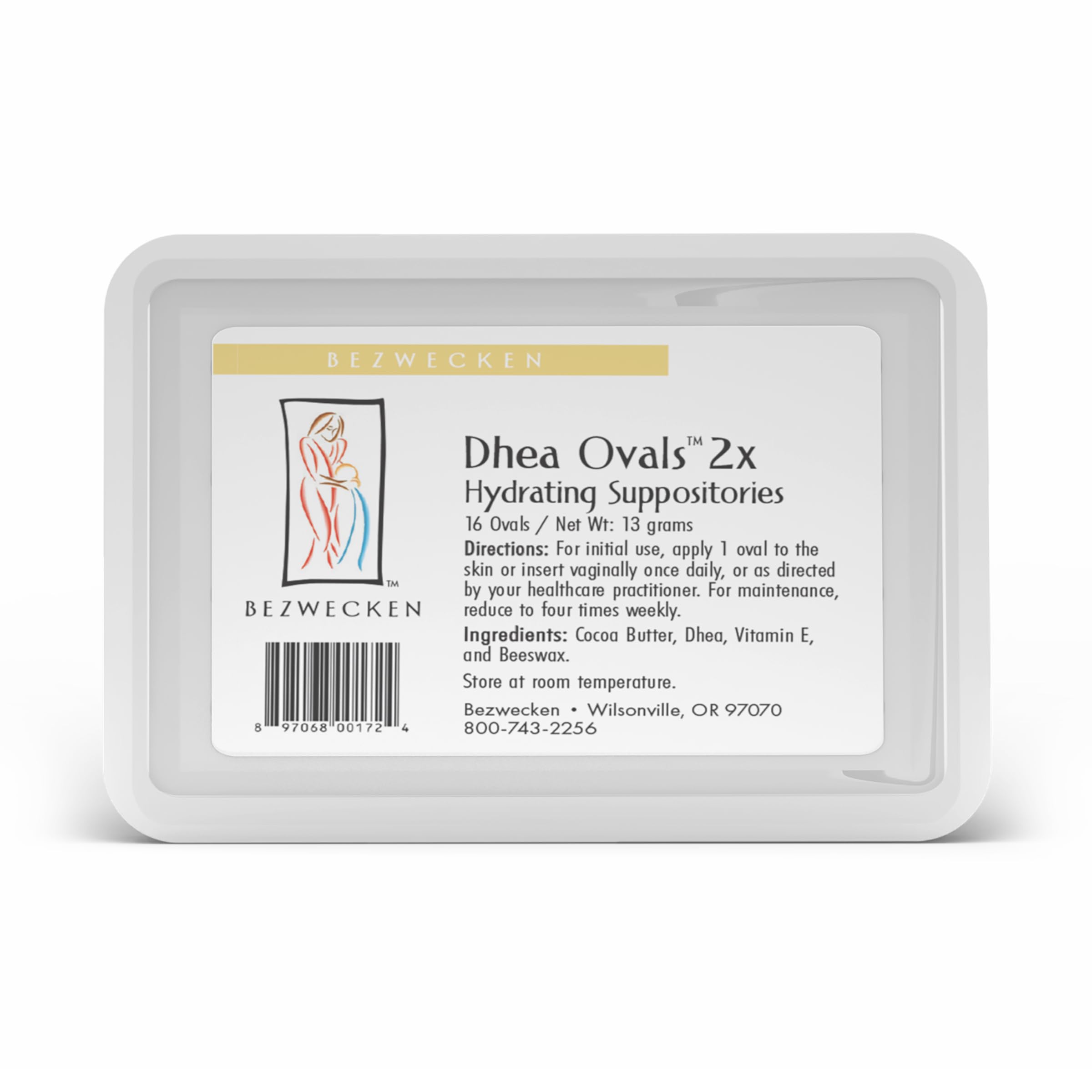 Bezwecken DHEA Ovals packaging with 16 ovals for menopause comfort.