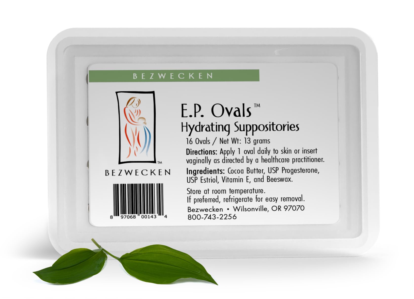 Bezwecken E.P. Ovals — oval suppositories for menopausal vaginal comfort