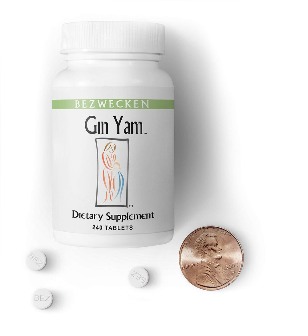 Bezwecken Gin Yam packaging box; highlights allergy-friendly, vegan-friendly formulation and safety checks.