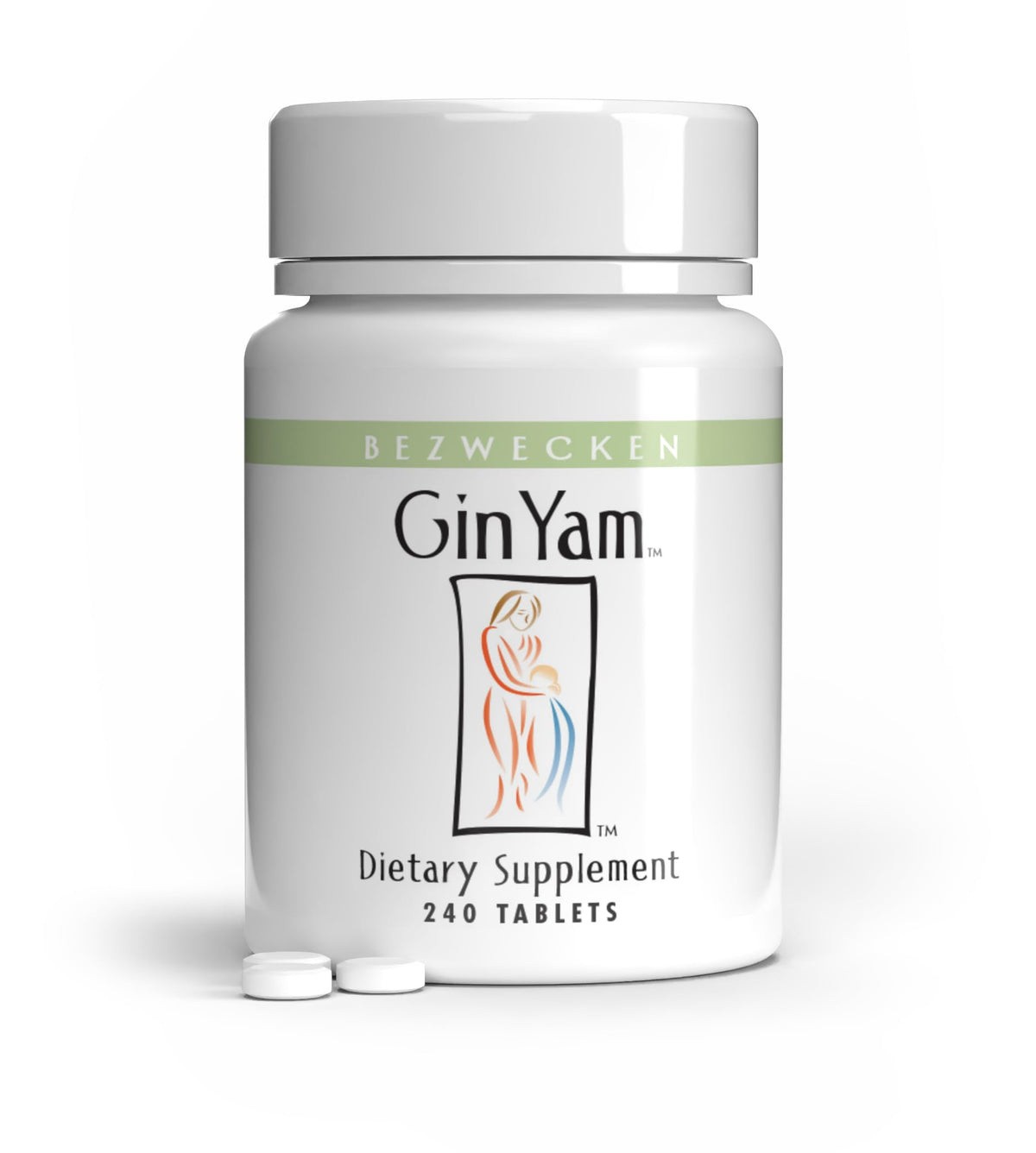 Bezwecken Gin Yam tablet close-up; compact size supports easy daily menopause management.