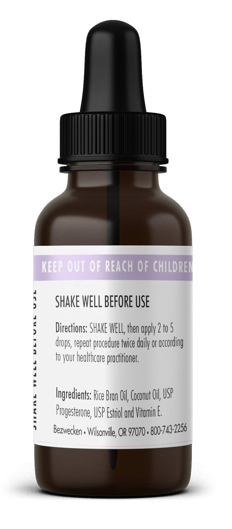 Bezwecken OstaB3-L 4x ingredients highlight progesterone and estriol in a food-grade base.