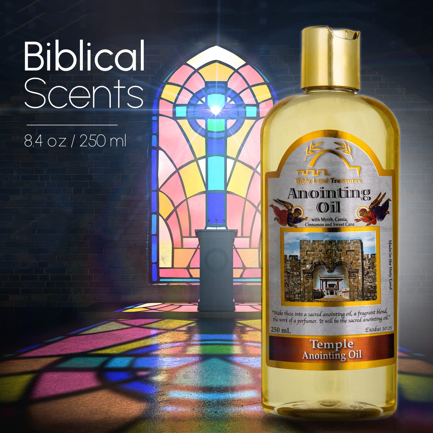 Close look at Galilee olive oil blend in Bible Land Treasures Anointing Oil for meditation.