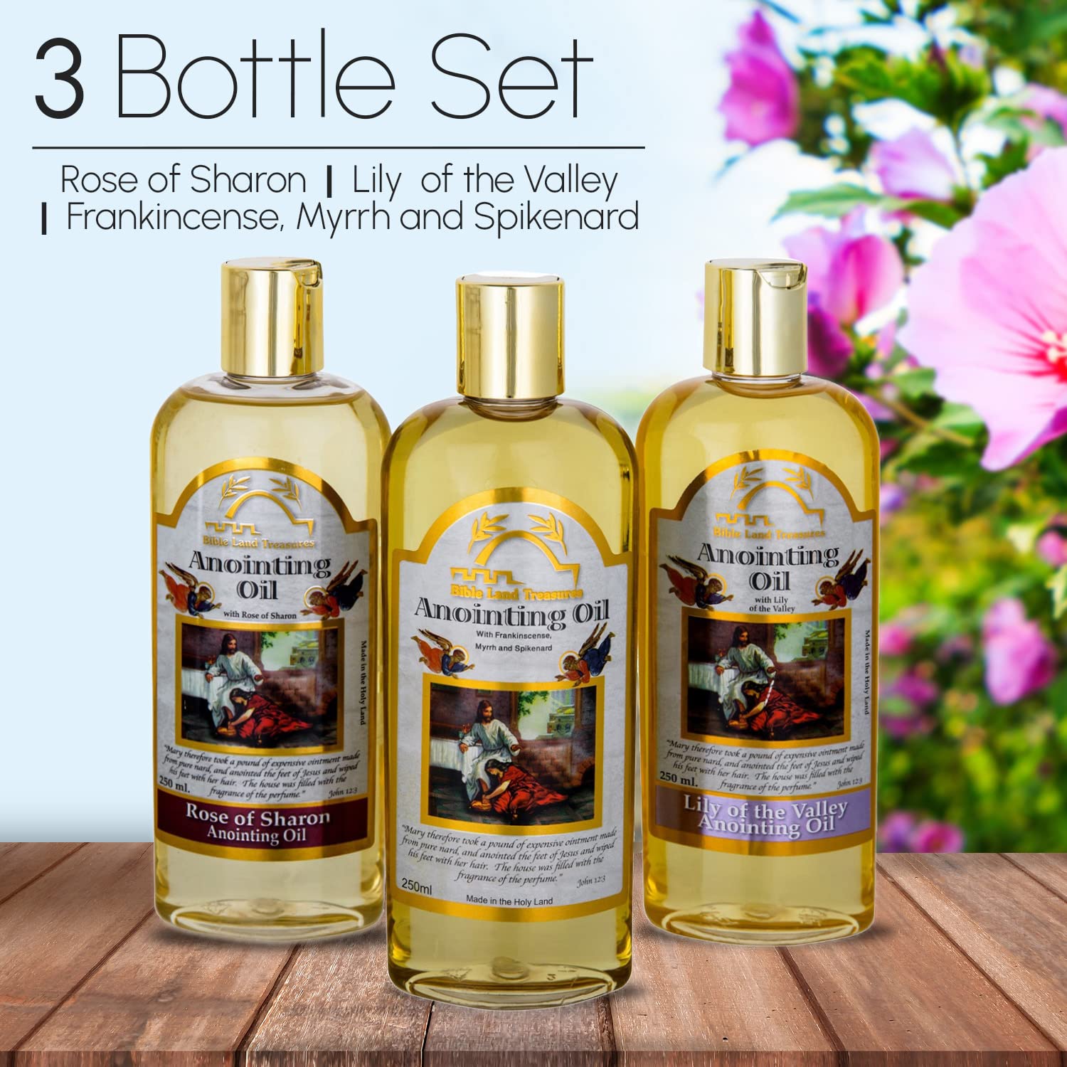 Bible Land Treasures Lily of the Valleys oil bottle for renewal and devotion