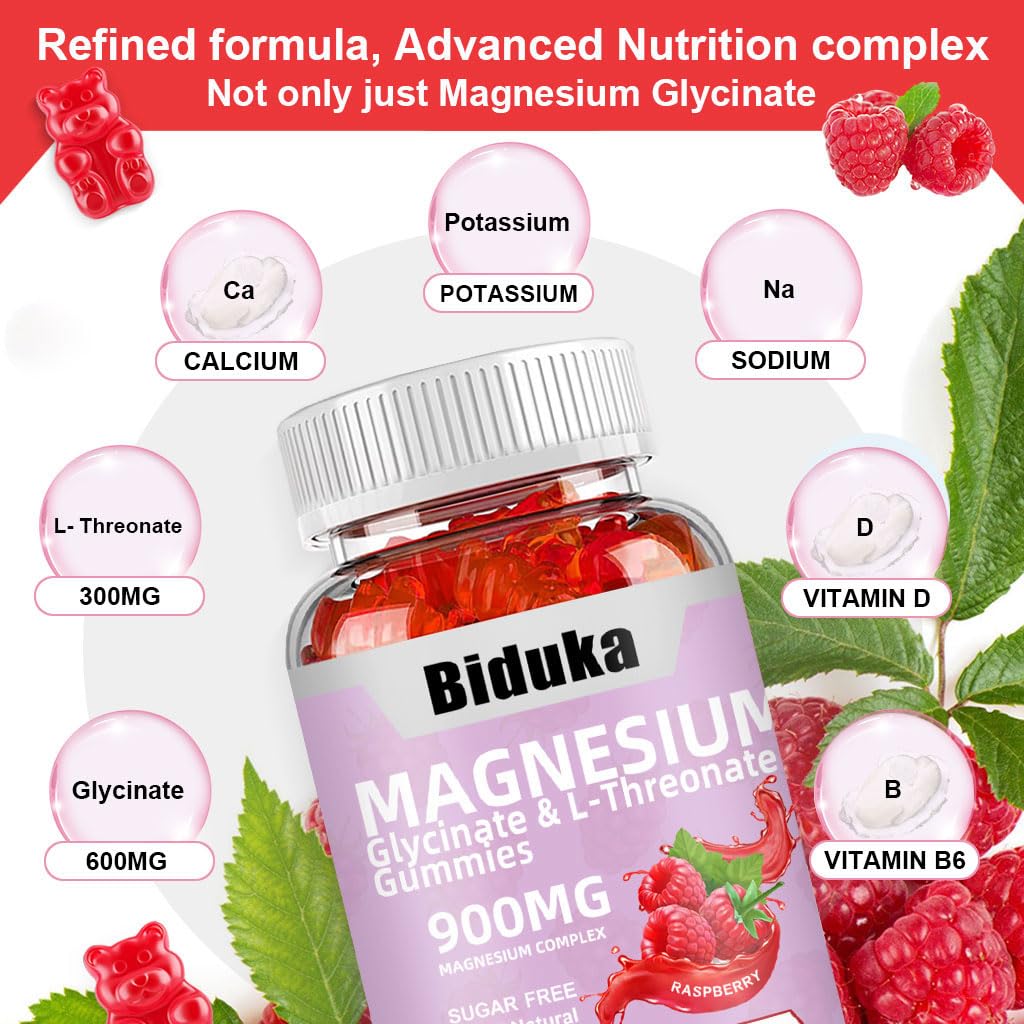 Biduka 10-in-1 formula gummies with vitamin D, B6, and CoQ10.