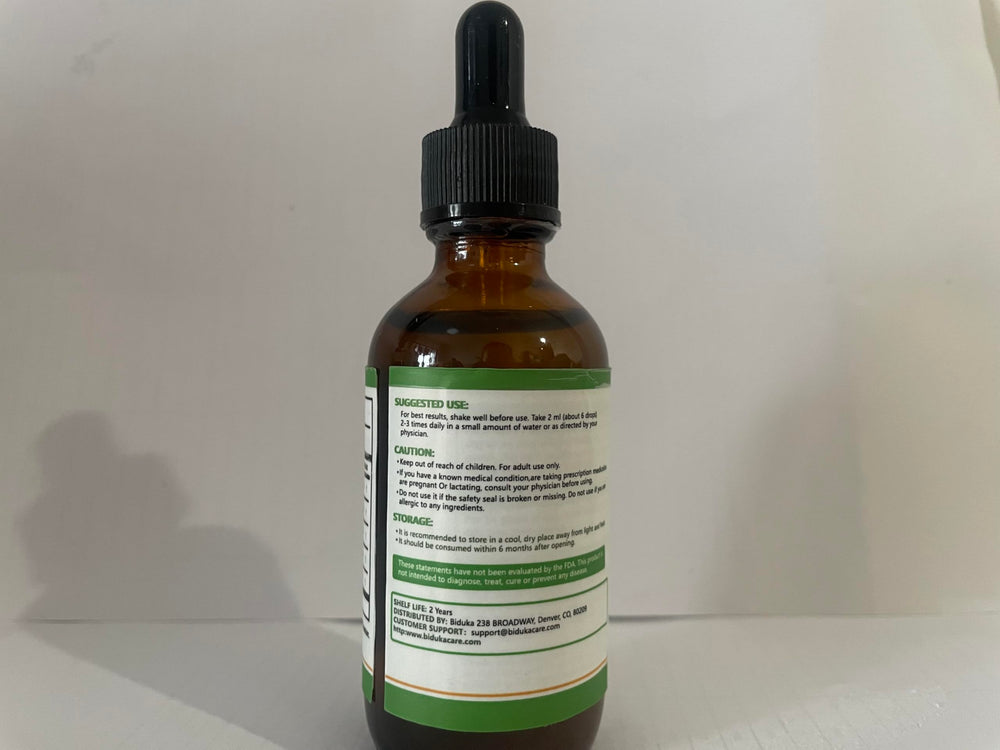 Biduka Daily-use drops shown with water, perfect for quick mornings.