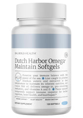 Big Bold Health Dutch Harbor Omega Maintain softgels bottle showing premium omega-3 for daily wellness.