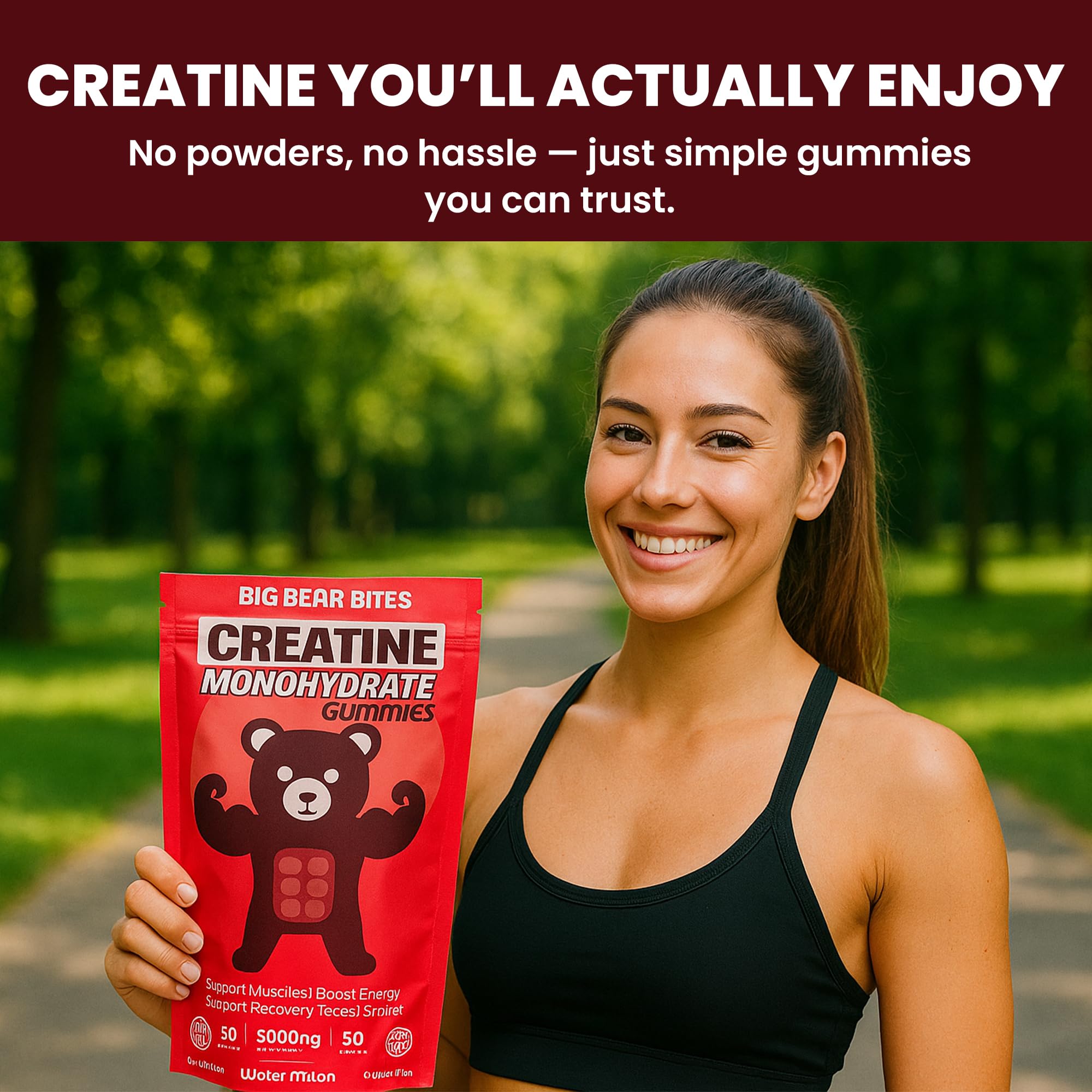Big Bear Bites gummies are gluten-free and sugar-free for dietary flexibility.
