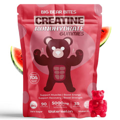Big Bear Bites creatine gummies in a jar, convenient daily dose for workouts.