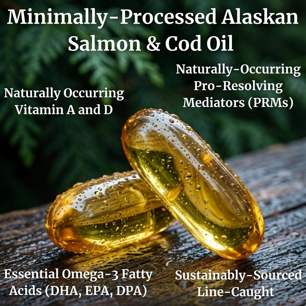 Close-up of softgel capsules delivering EPA, DHA, and DPA