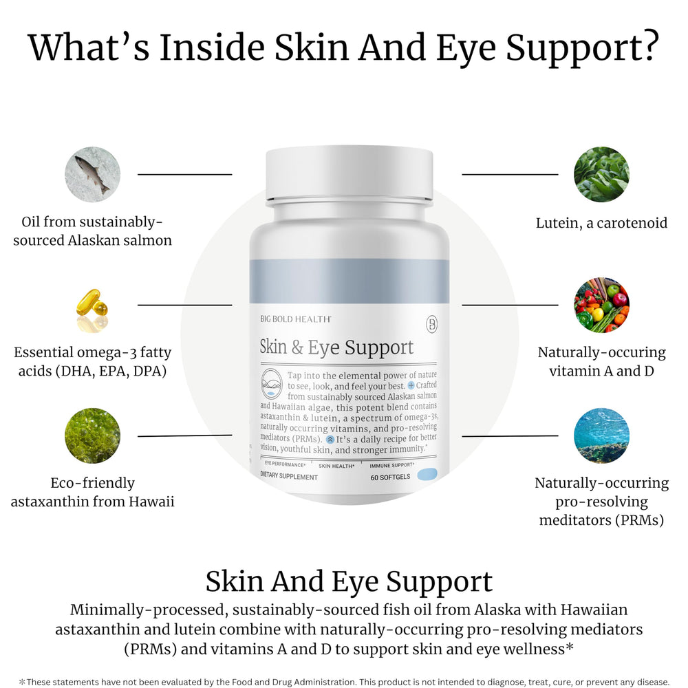 BIG BOLD HEALTH Omega-3 softgels close-up for eye and skin health