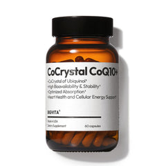 BIGVITA CoCrystal CoQ10 bottle showcasing the ultra-absorption formula for daily energy.