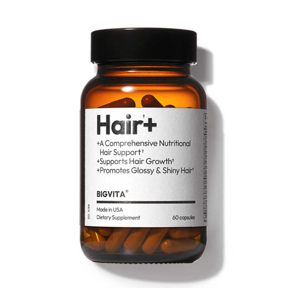 BigVITA hair growth supplement bottle promotes daily nourishment for healthier hair