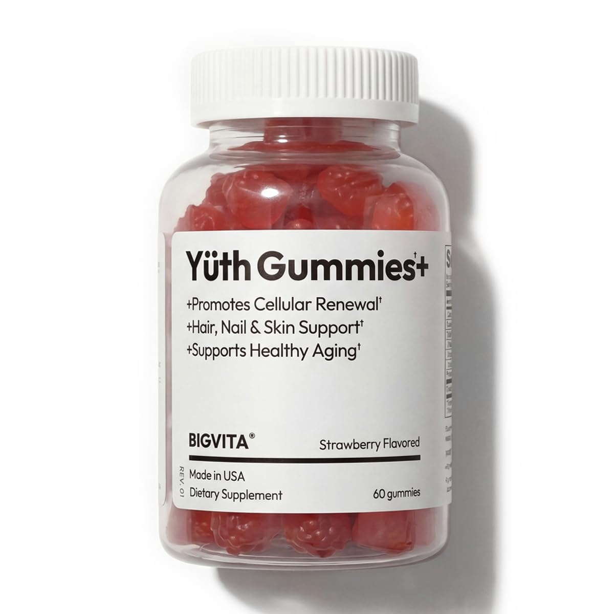 BIGVITA Yuth Gummies bottle front view for daily wellness.