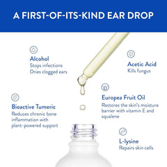Close-up of BigWave Drops advanced bio-activated formula droplets for quick ear relief