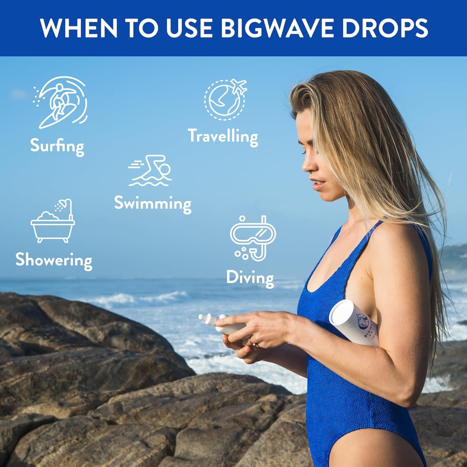 Professional athletes trust BigWave Drops for water-based ear care