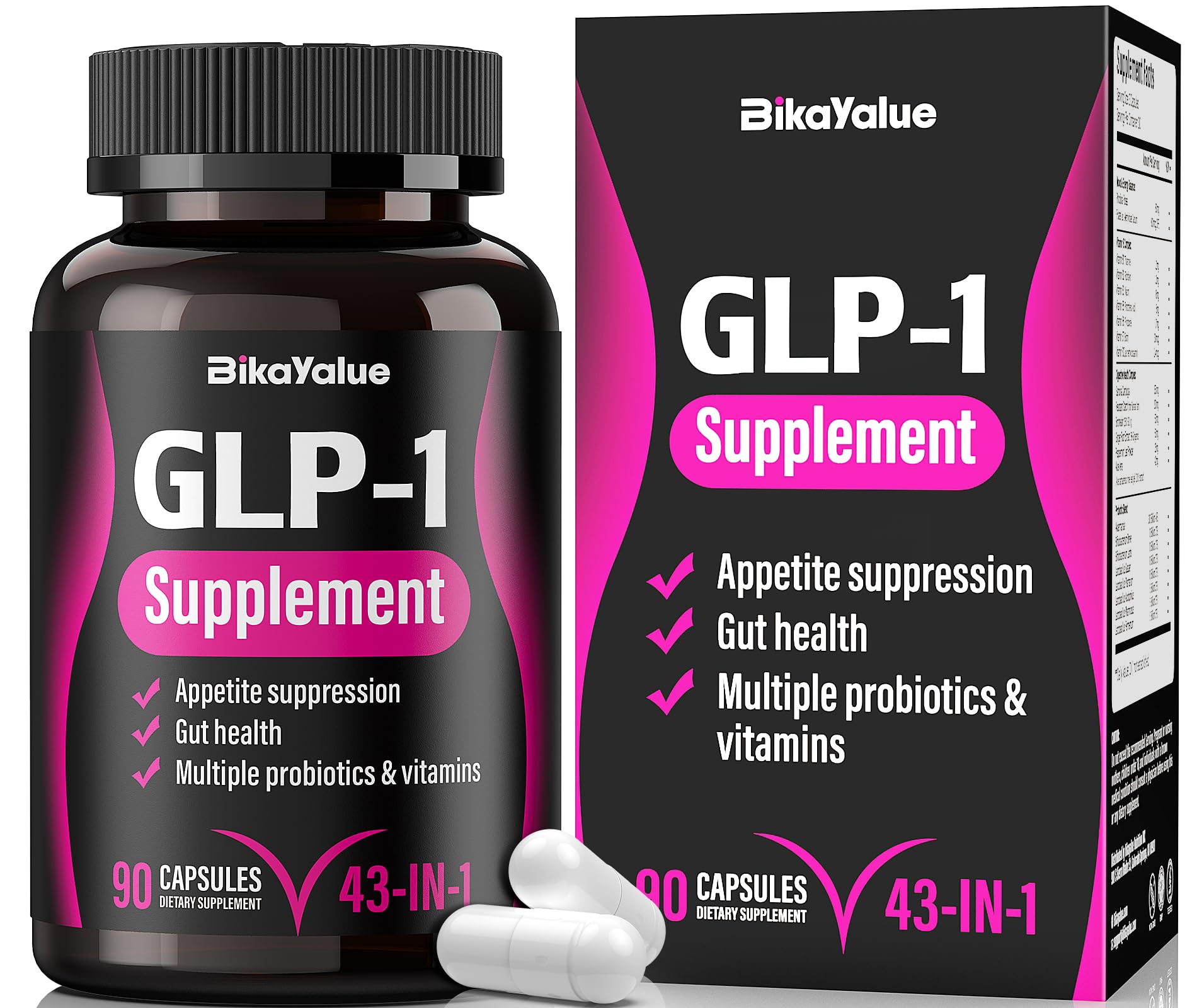 BIKAYALUE GLP-1 Alternative bottle front view for daily metabolism support.