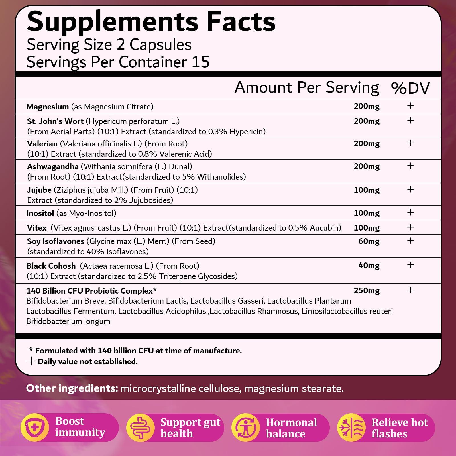 BIKAYALUE menopause capsules closeup emphasizing the 18-in-1 blend for menopause support