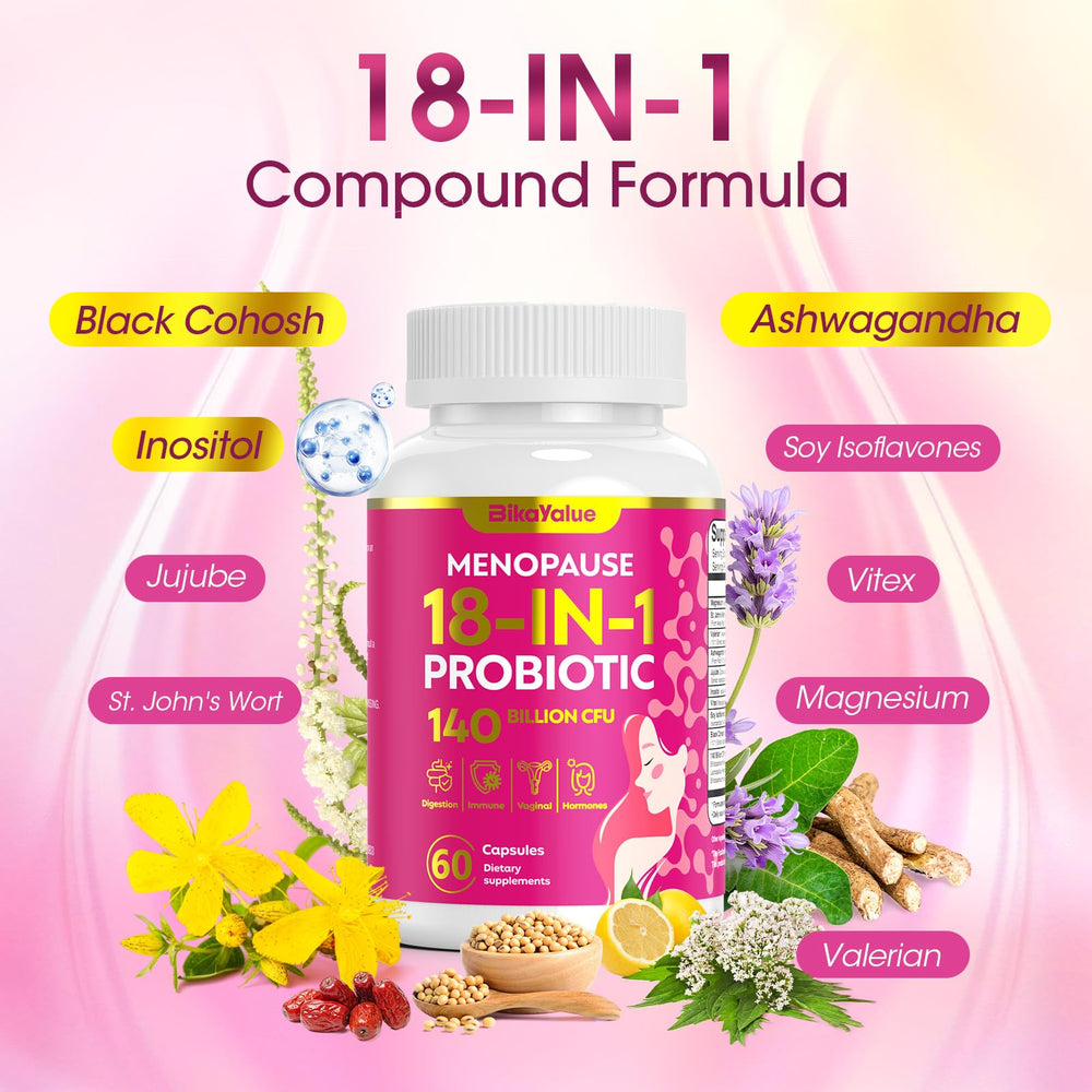 BIKAYALUE menopause capsules shown for daily routine.