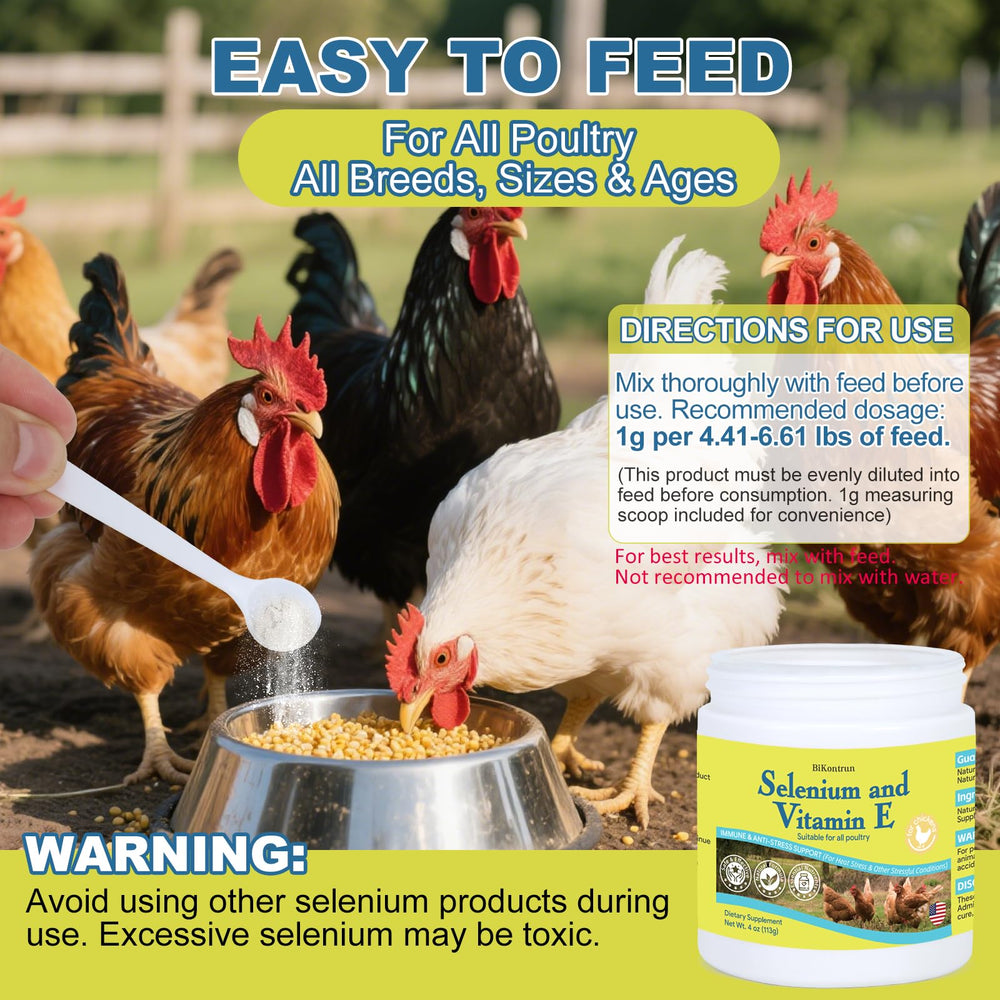 BiKontrun selenium vitamin e for chickens egg production potential.