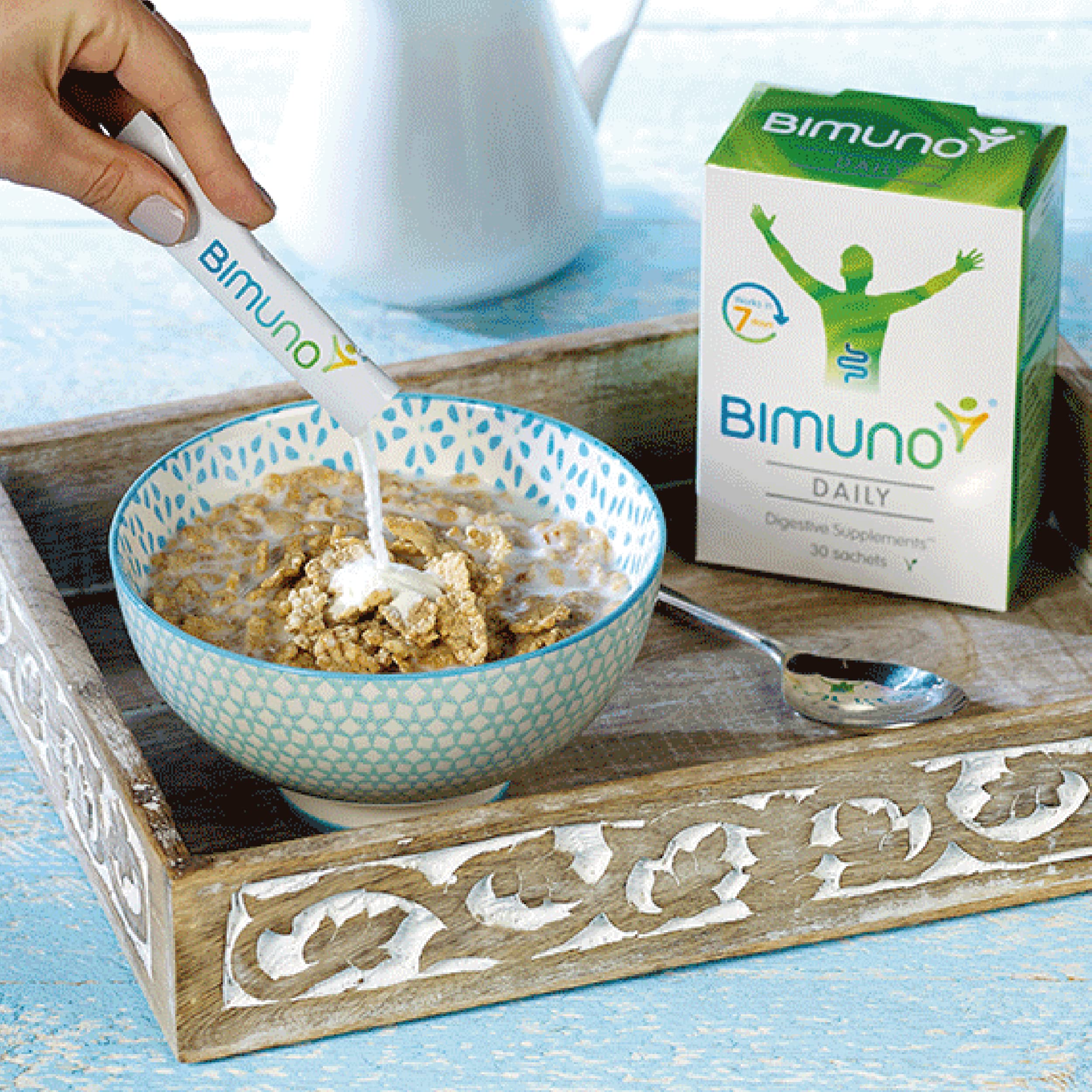 BIMUNO Immunity branding on packaging supports recognition and trust.