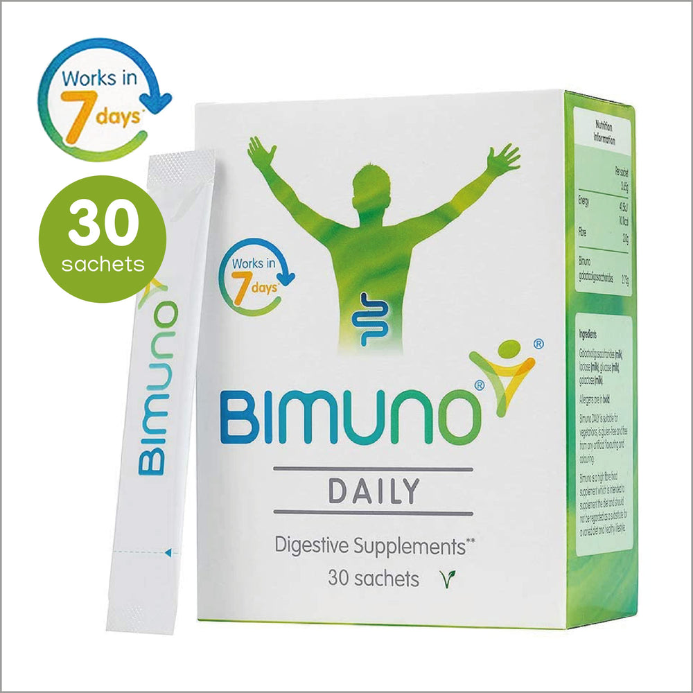 BIMUNO Immunity sachet poured into water showing mixability.