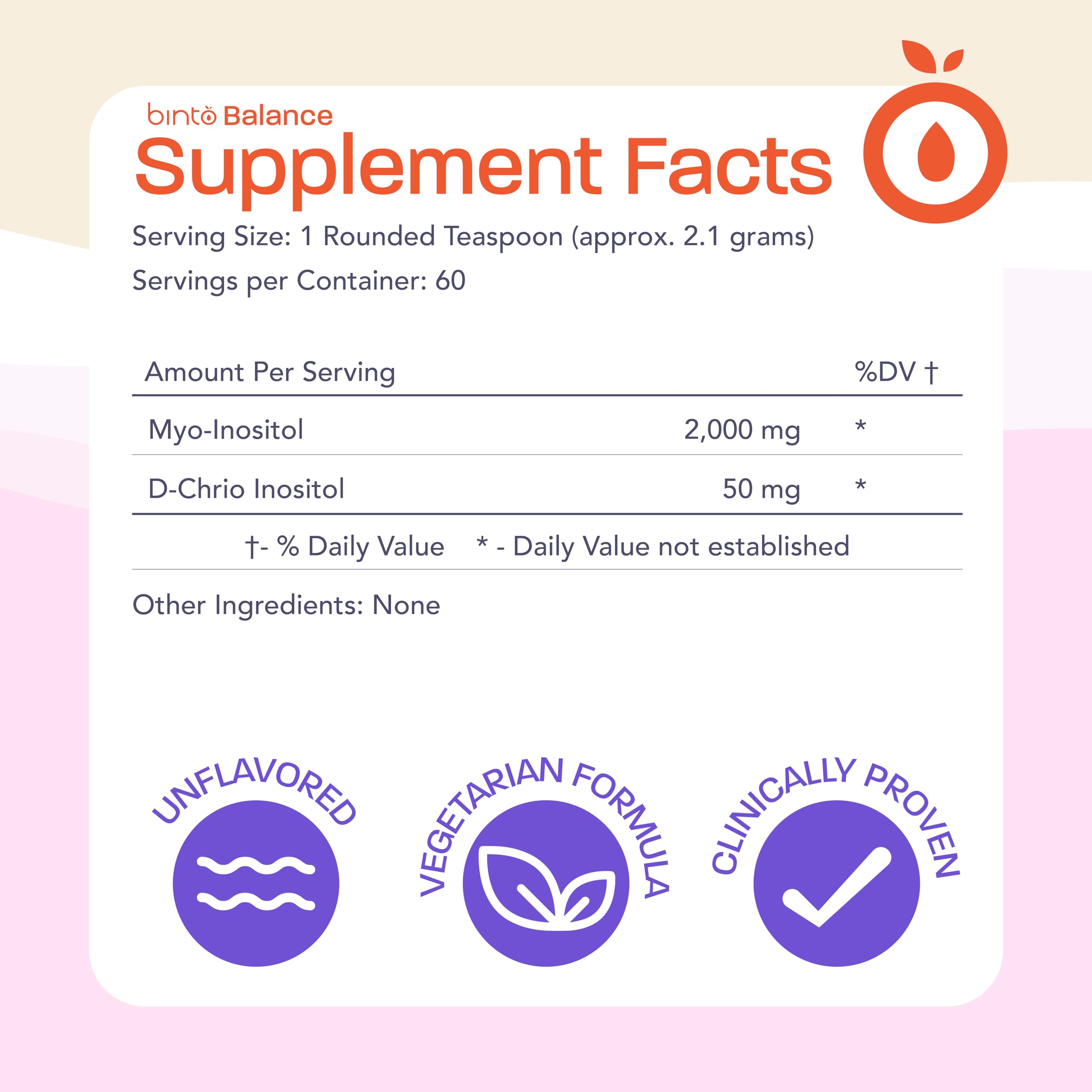 Binto Inositol drink mix scoop for quick daily prep