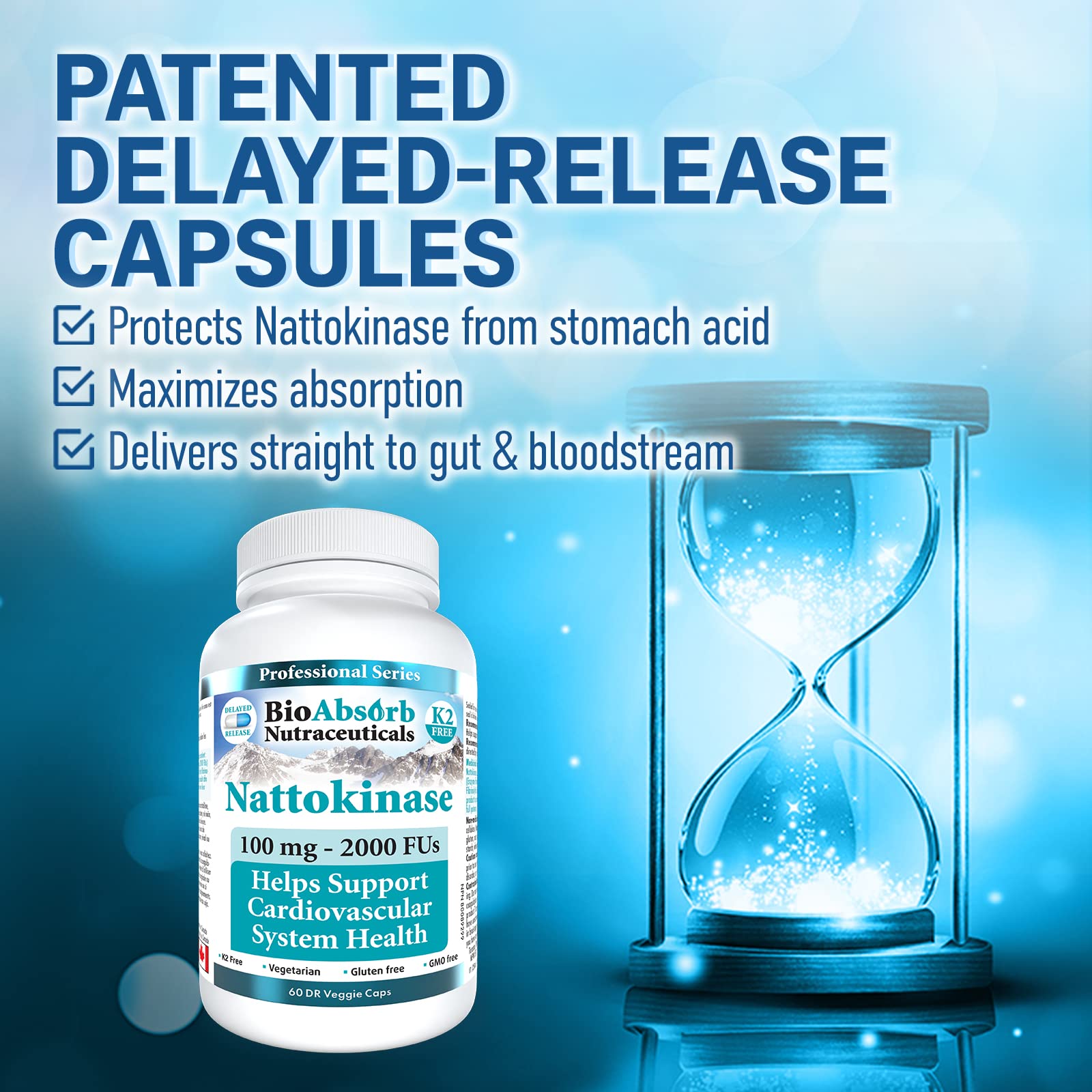 Bio Absorb Nattokinase delayed-release capsule demonstrates DRcaps protection