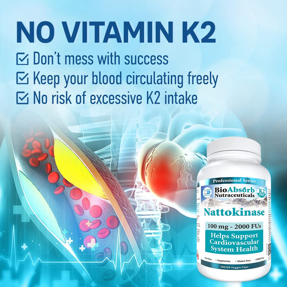 Bio Absorb Nattokinase non-GMO label on bottle