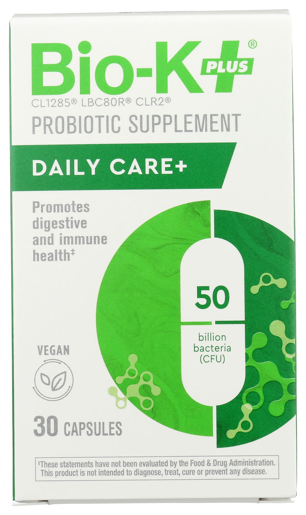 Bio-K Plus DailyCare bottle with capsules for daily probiotic routine