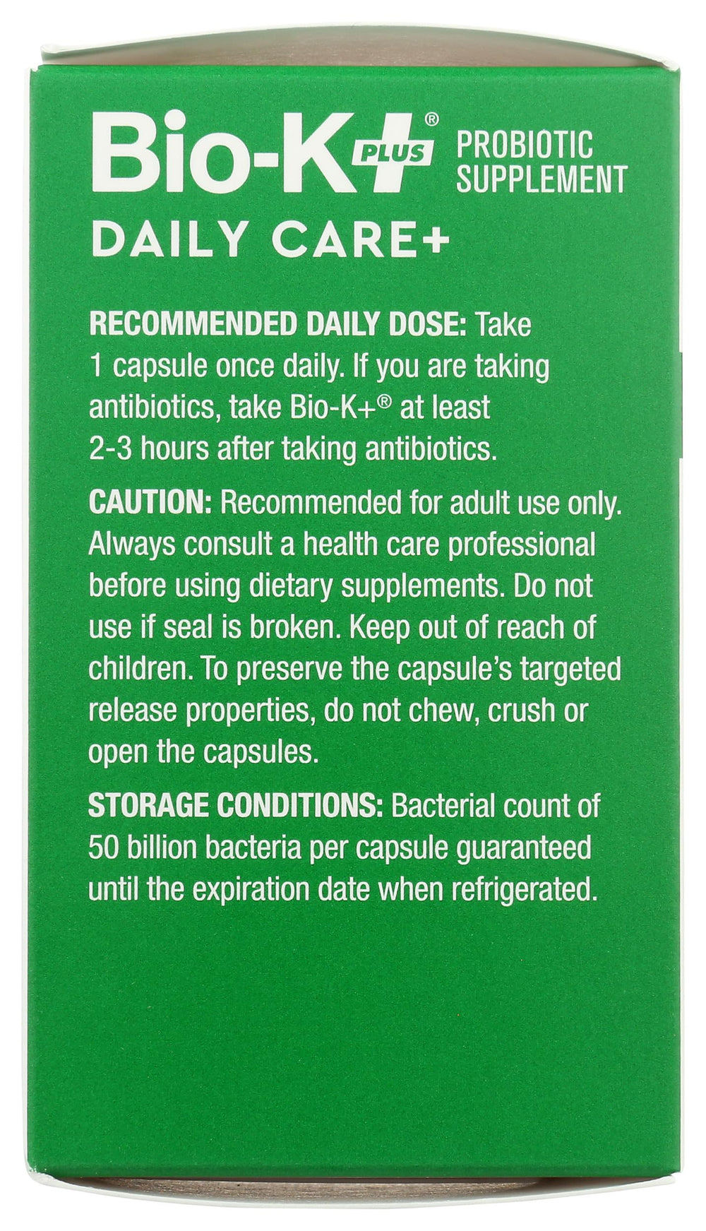 Bio-K Plus DailyCare bottle with glass of water for daily intake
