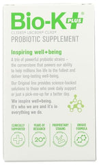 Bio-K Plus delayed-release capsules close-up with enteric coating