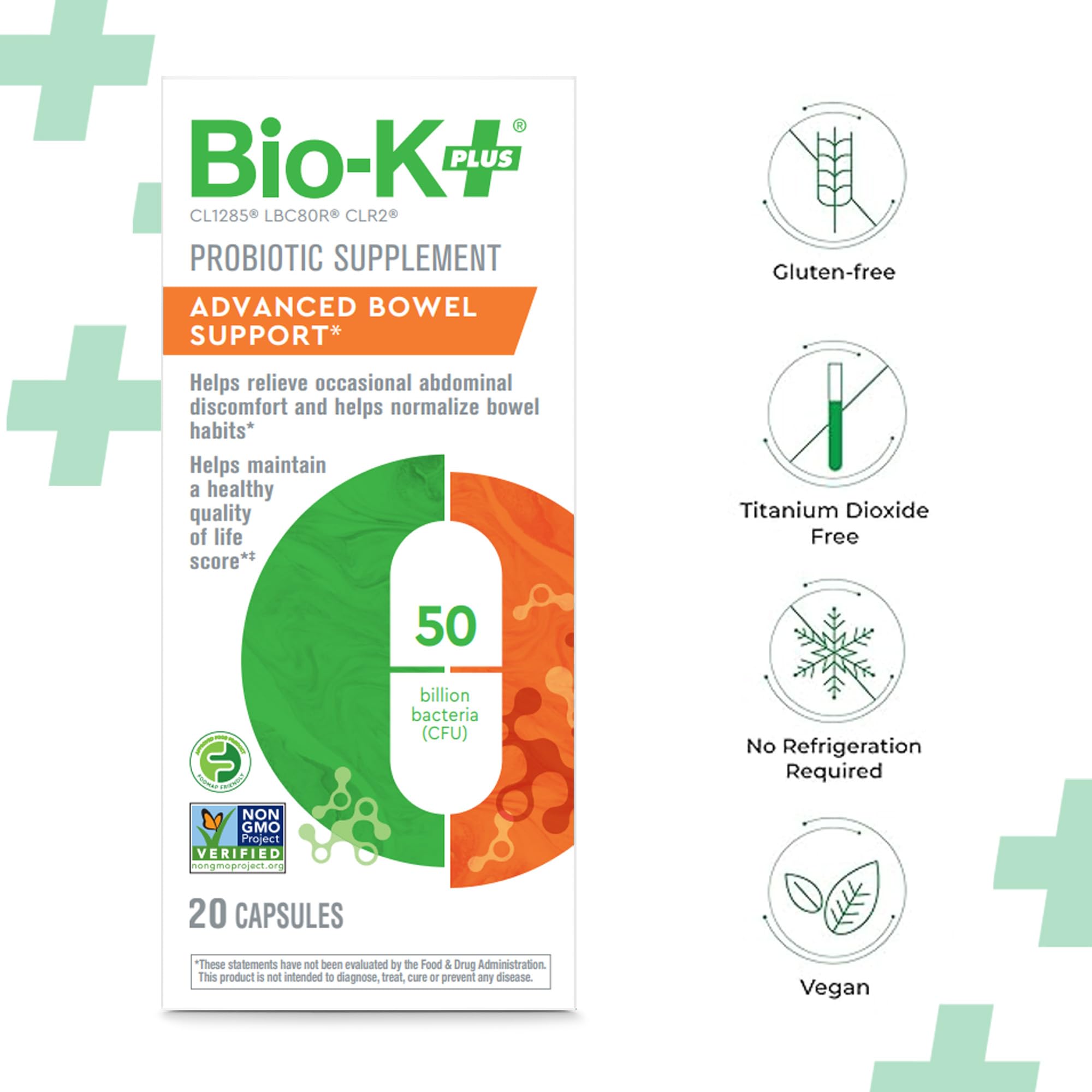 Frasco Bio-K Plus no requiere refrigeración para uso diario.