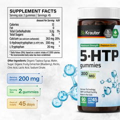 BIO KRAUTER 5HTP Gummies close-up shows soft chew texture