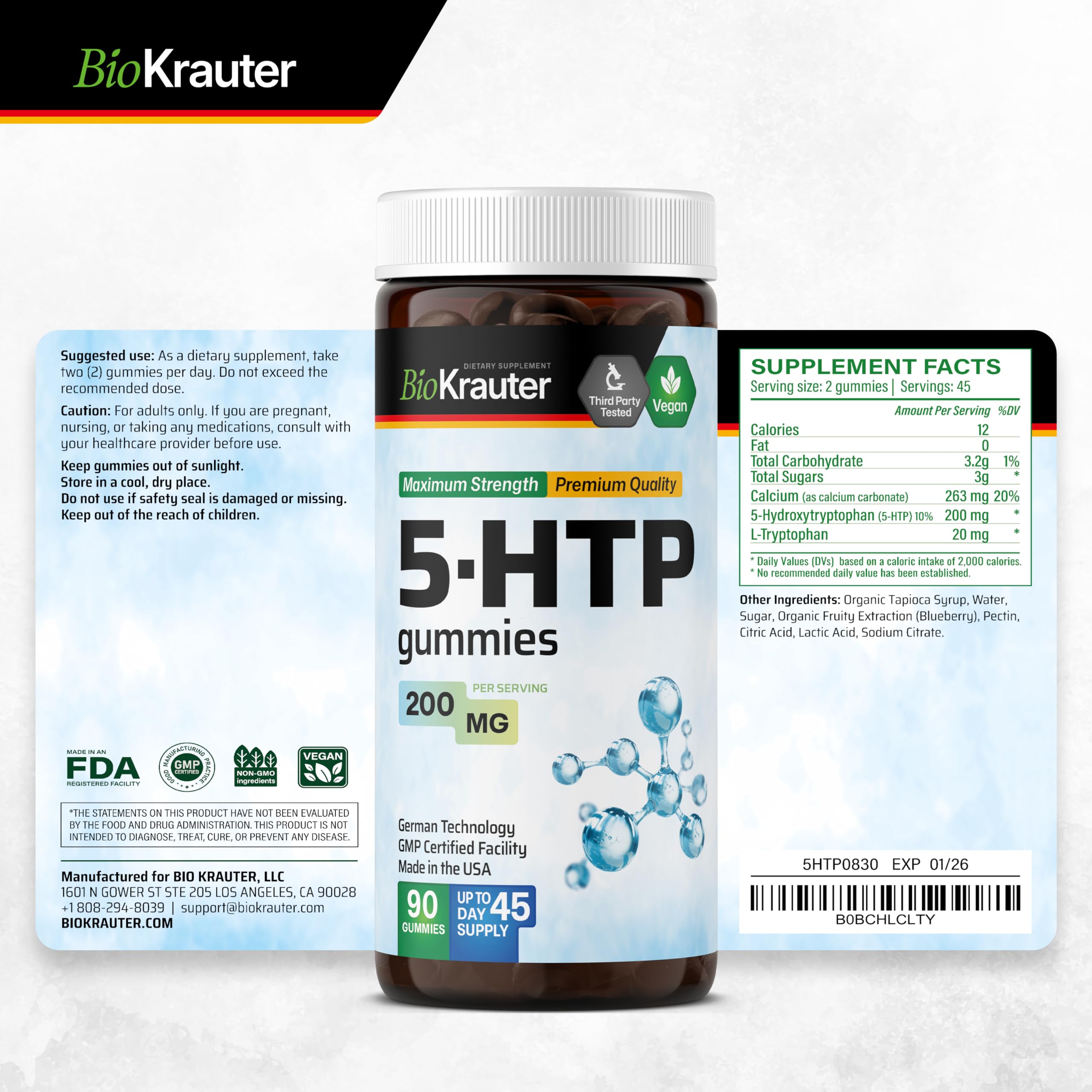 BIO KRAUTER 5HTP Gummies serving idea for daily routine