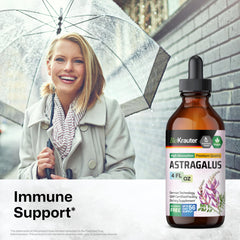 BIO KRAUTER Astragalus Tincture dropper close-up highlighting high absorption.