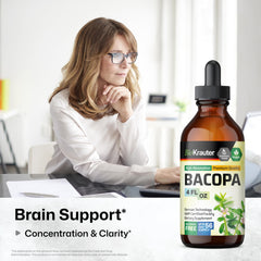 Dropper releasing Bacopa into water for smooth, pleasant intake.