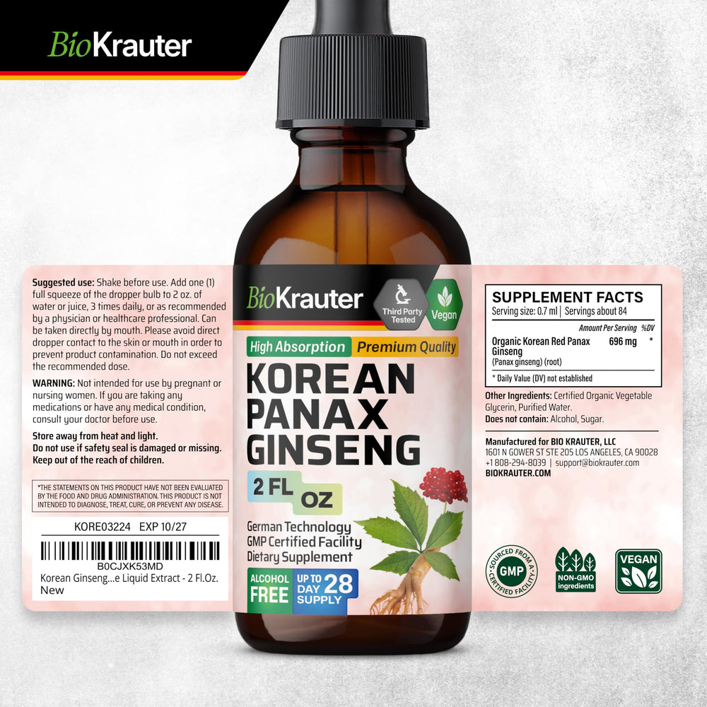 BIO KRAUTER Ginseng 28-day supply supports consistent daily use.