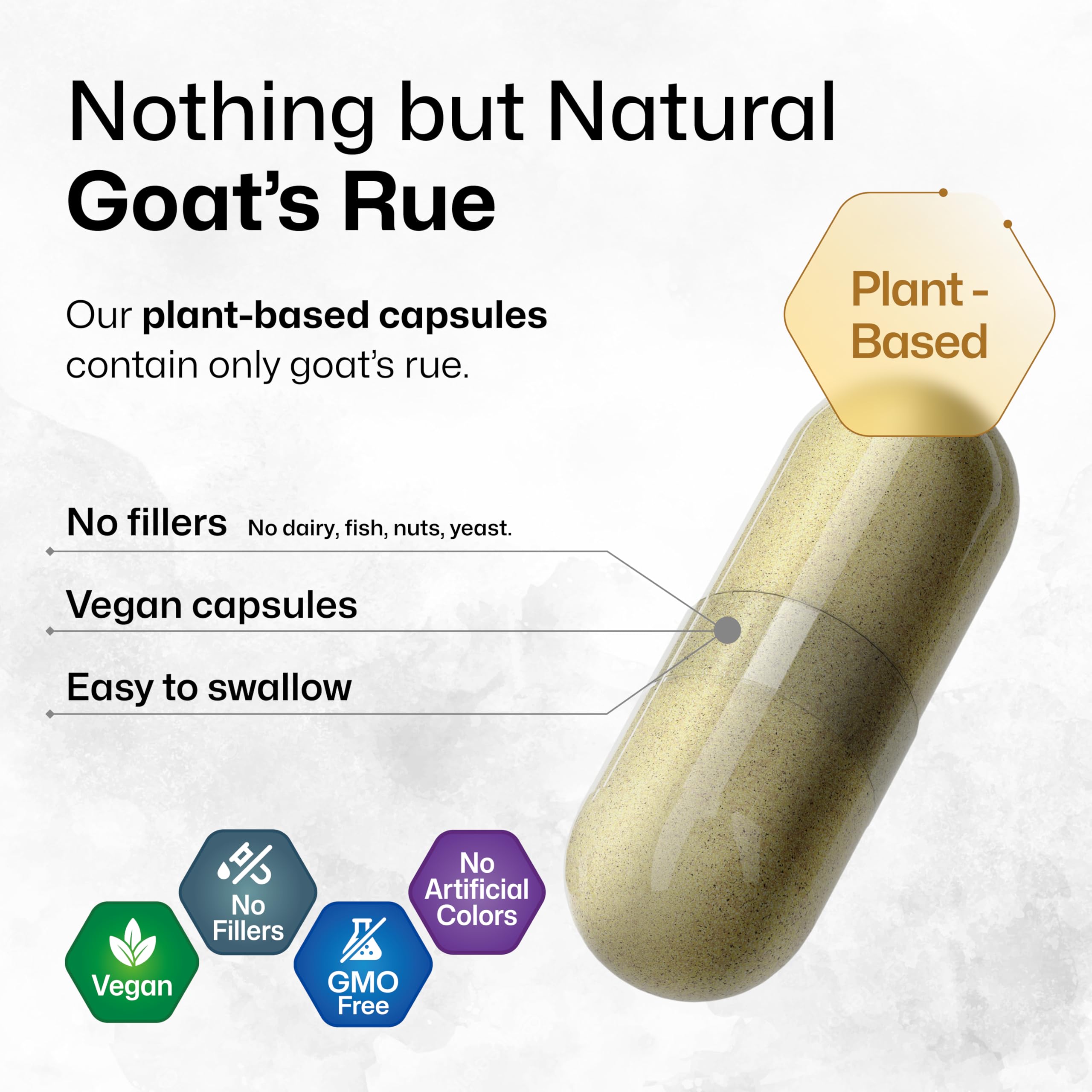 BIO KRAUTER Goats Rue Capsules in hand for daily lactation support.