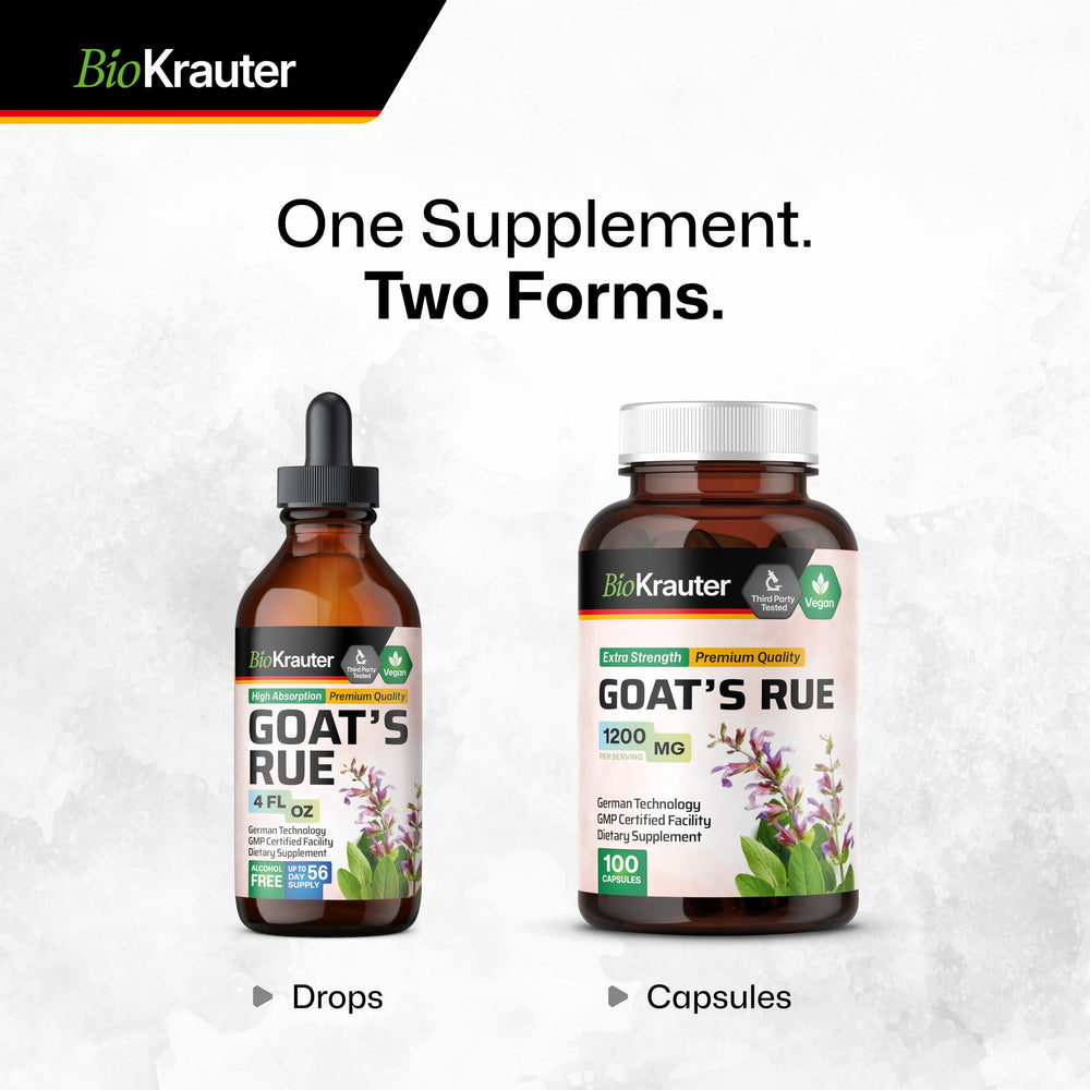 BIO KRAUTER Goats Rue Capsules natural packaging and minimal processing.