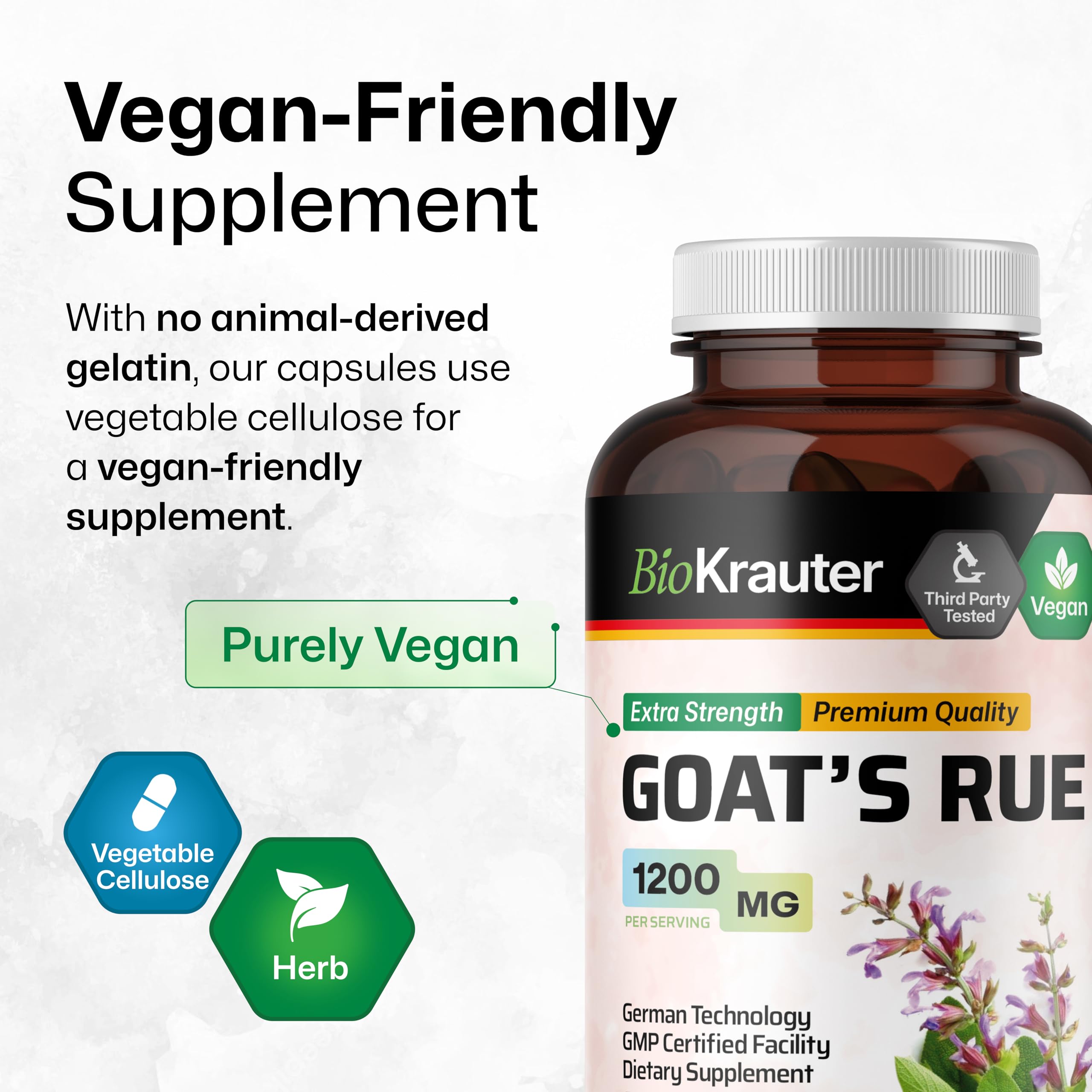 BIO KRAUTER goats rue capsules with water—take with water as recommended.
