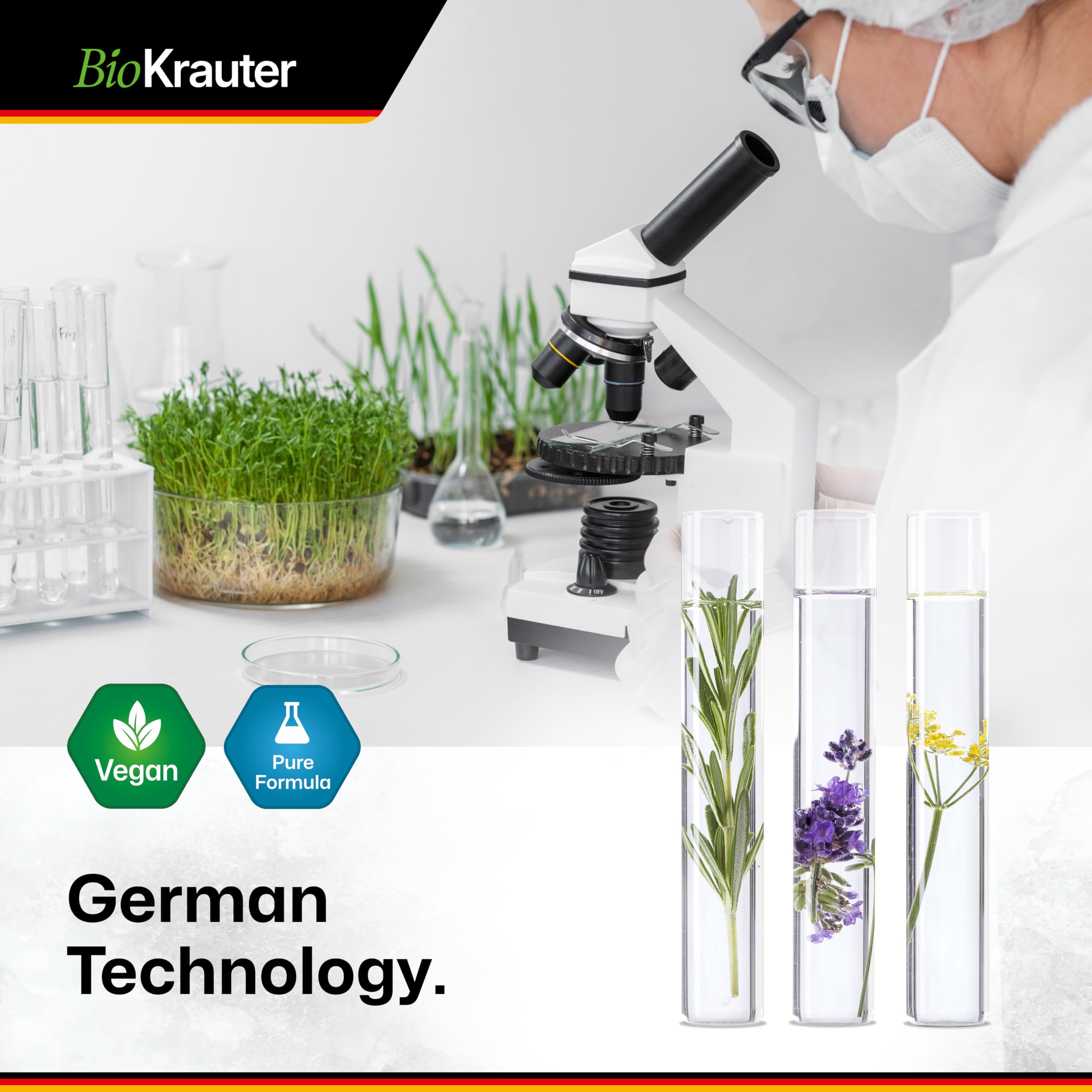 BIO KRAUTER Goats Rue Capsules in bottle with water for easy intake.