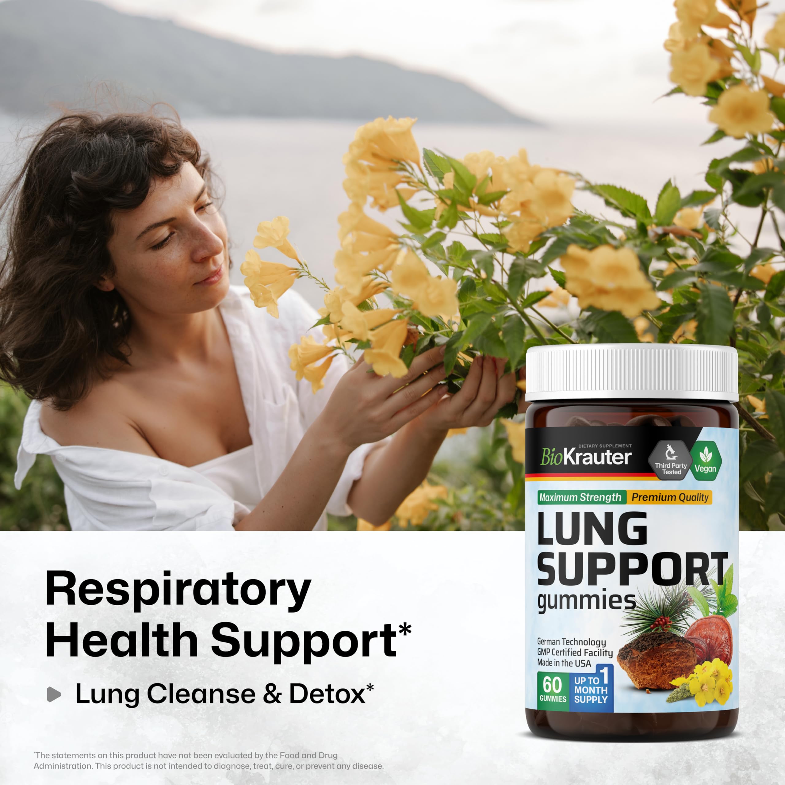Bio Krauter Lung Detox Gummies bottle top view